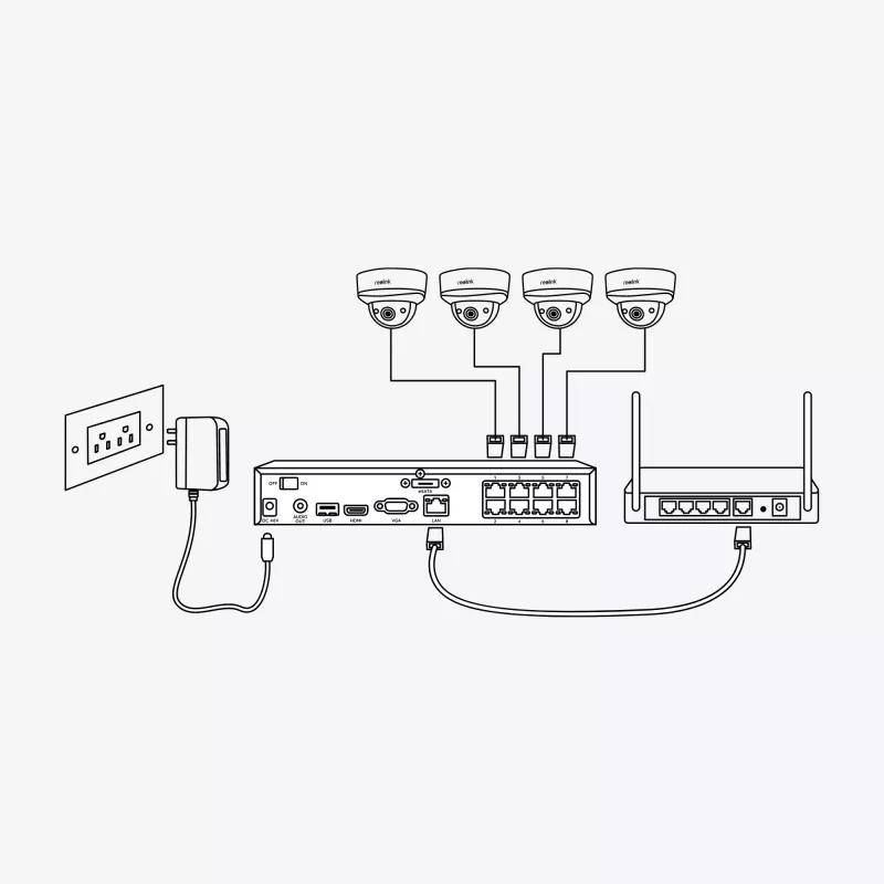 Reolink NVS8-8MD4 Kit de videovigilancia Cableado 8 canales (PS4KD01-8)