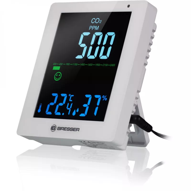 Medidor de calidad del aire Bresser Optics 7004020GYE000 CO2 temperatura 0–50°C