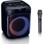 Altavoz Bluetooth portátil Lenco PA-101BK con iluminación y micrófono