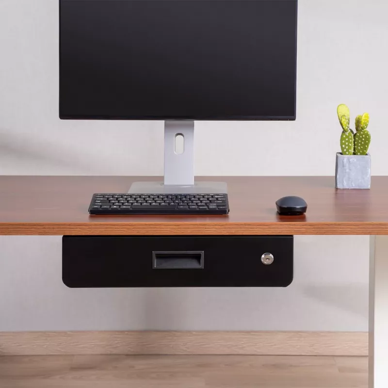 Cajón de escritorio MACLEAN MC-461 diseño ergonómico compacto, montaje sencillo, accesorio bajo la mesa
