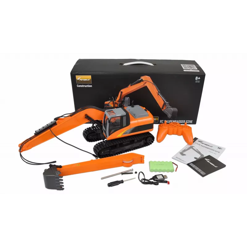 Excavadora modelo RC Amewi 22545 escala 1:14, motor eléctrico, NiMH 400 mAh, para niños a partir de 8 años