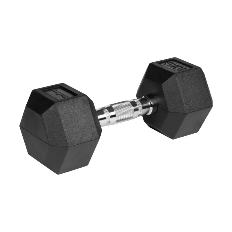 Mancuernas de hierro fundido con recubrimiento de goma HEX 2x10 kg REBEL ACTIVE