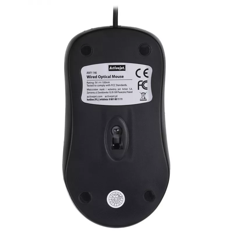 Activejet AMY-146 ratón con cable óptico USB