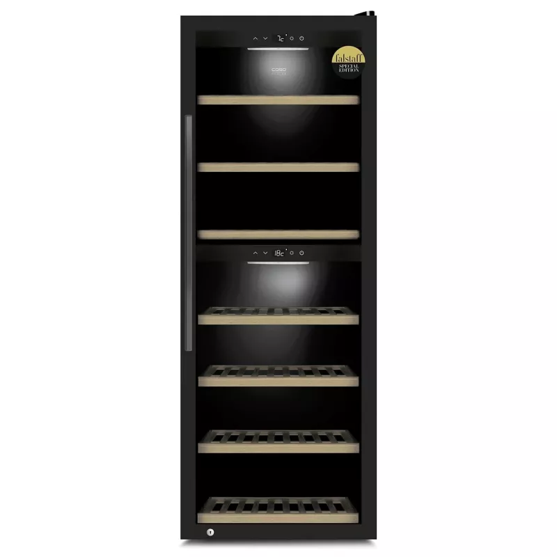 Caso | Smart Wine Cooler | WineExclusive 126 | Clase de eficiencia energética G | Vinoteca | De pie | Capacidad de botellas 126 botellas | Tecnología de refrigeración tecnología de compresor | Negro