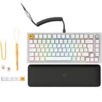Teclado mecánico GLORIOUS GMMK Pro 75% blanco hot-swap RGB, distribución ISO