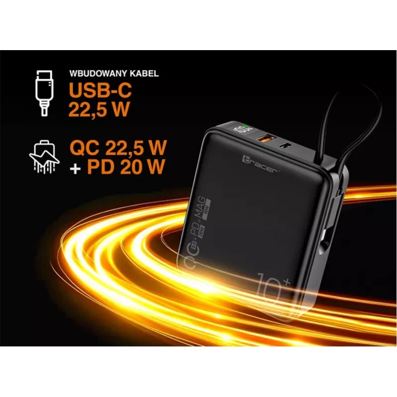 Cargador portátil Tracer Scout 10000 mAh MAG+PD+QC