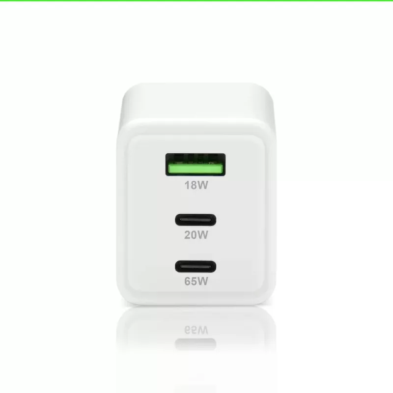 Cargador everActive SQ-655Q 65W, 1×USB-A + 2×USB-C carga rápida