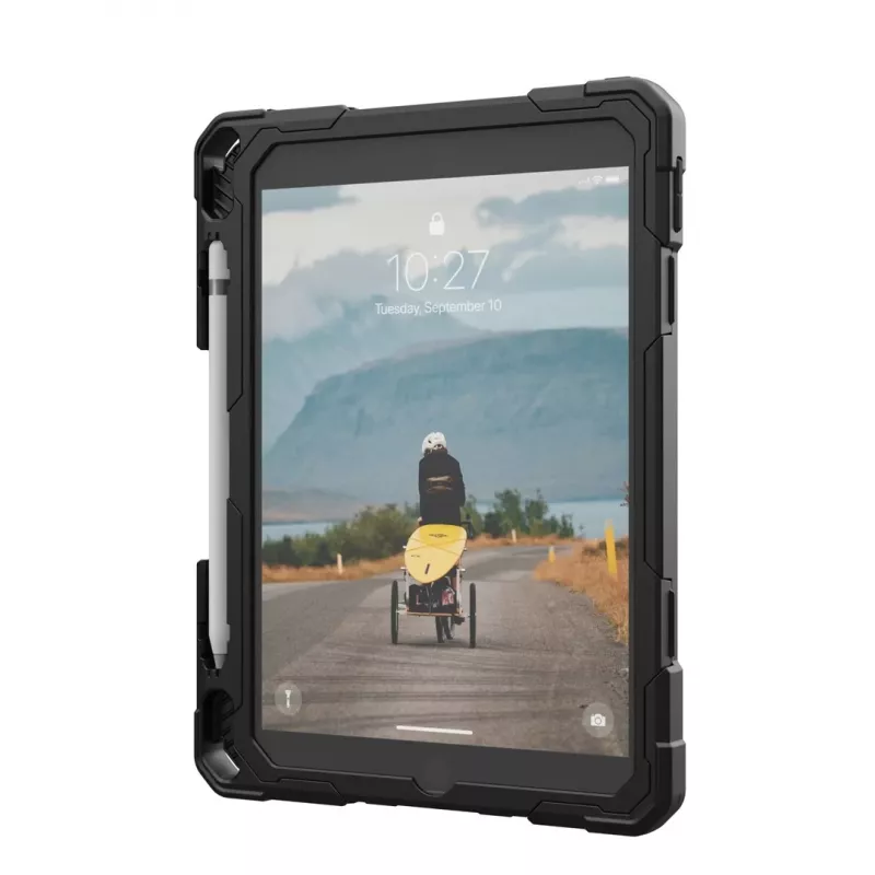 Urban Armor Gear Plasma Healthcare 124470114340 funda para tablet Apple iPad 10.9 (10.ª gen.) / 11 (A16), 27,7 cm (10,9"), bumper, soporte, correa de mano, ice/negra