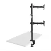 Soporte de mesa Maclean MC-967 doble vertical para monitor, soporte de pantalla VESA máx. 100x100, 13-27, 2x 9 kg, recubierto en polvo, inclinable, giratorio, ajustable