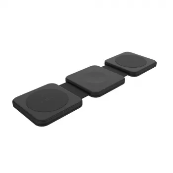 Cargador inalámbrico plegable FIXED FIXFLE-SA-BK 3 en 1 para Samsung — cargador portátil compacto para teléfono, auriculares y wearables