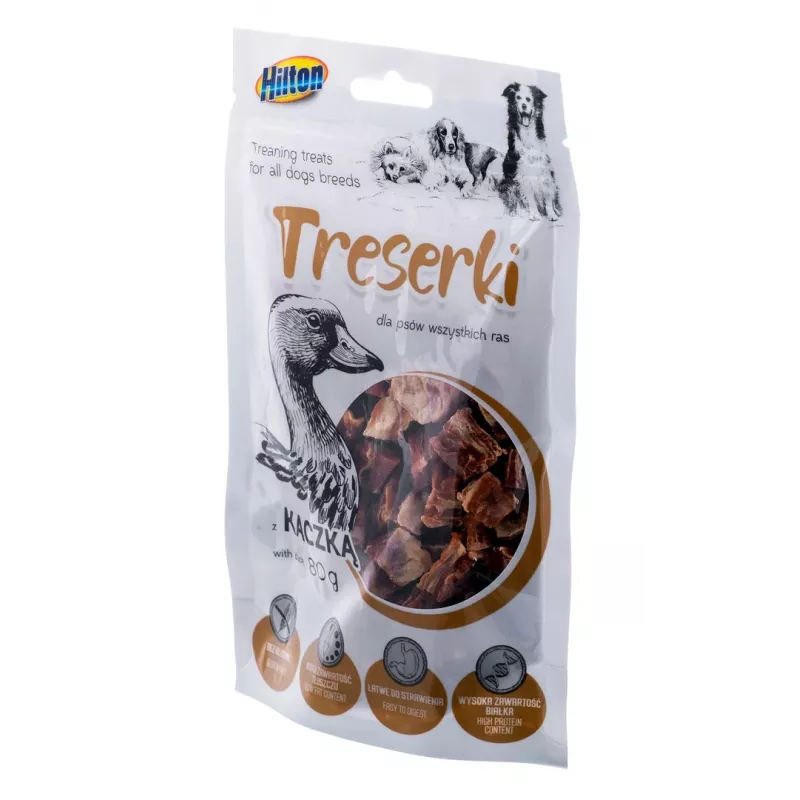 Premios de adiestramiento para perros Hilton Treaning Treats Duck 80 g — snacks blandos de adiestramiento con sabor a pato