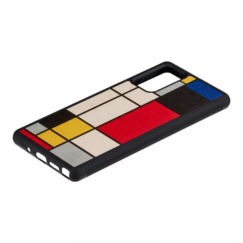 Funda protectora de madera Man and Wood Galaxy Note 20 Mondrian Wood negro