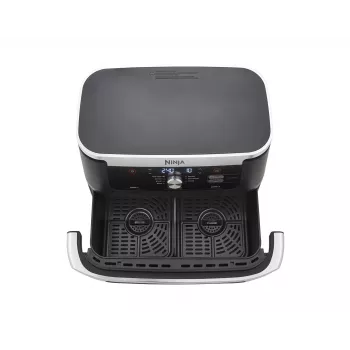Freidora de aire caliente doble de 10,4 L Ninja AF500EU, independiente, 2470 W, negra, acero inoxidable