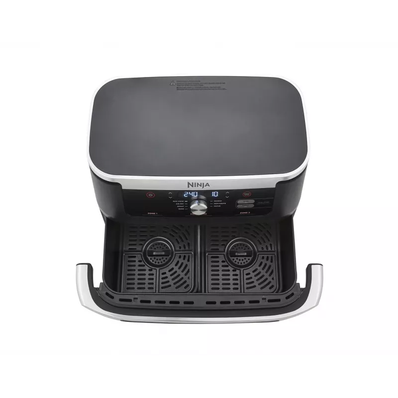 Freidora de aire caliente doble de 10,4 L Ninja AF500EU, independiente, 2470 W, negra, acero inoxidable