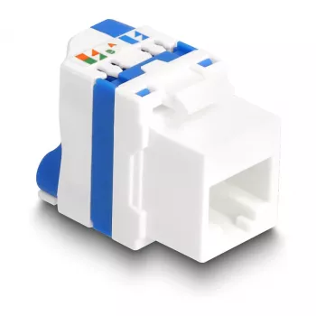 Módulo Keystone DeLOCK 88130 plano RJ-45 azul blanco 22,5 mm