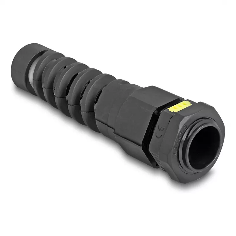 Prensaestopas DeLOCK M16 con ventilación y alivio de tracción IP68 negro 2 uds.