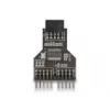 DeLOCK 60045 adaptador de cable de 9 pines USB 2.0 2 x cabecera de 9 pines negro