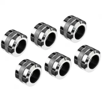Conector Alphacool Eiszapfen Pro para tubo rígido 16mm G1/4, pack de 6 - cromado