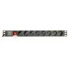 Unidad de distribución de energía GEMBIRD EG-PDU-014-C14, 8 salidas AC, entrada C14, cable de 3 m, 1U, 3680 W, 10 A, aluminio, negro