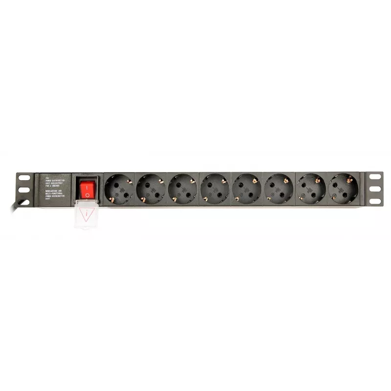 Unidad de distribución de energía GEMBIRD EG-PDU-014-C14, 8 salidas AC, entrada C14, cable de 3 m, 1U, 3680 W, 10 A, aluminio, negro