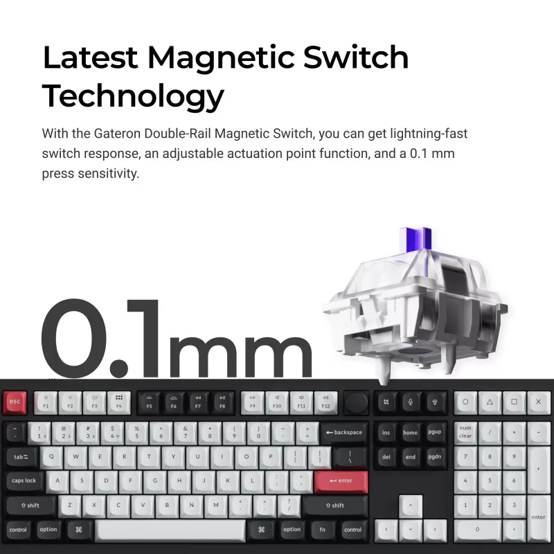 Teclado mecánico Keychron Q6H-M1 inalámbrico RGB Carbon negro