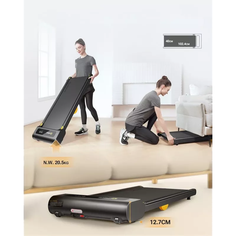 UREVO SpaceWalk SP1 Lite URTM022 cinta de correr Walking Pad, 0,8–6 km/h, peso máximo del usuario 120 kg, negra