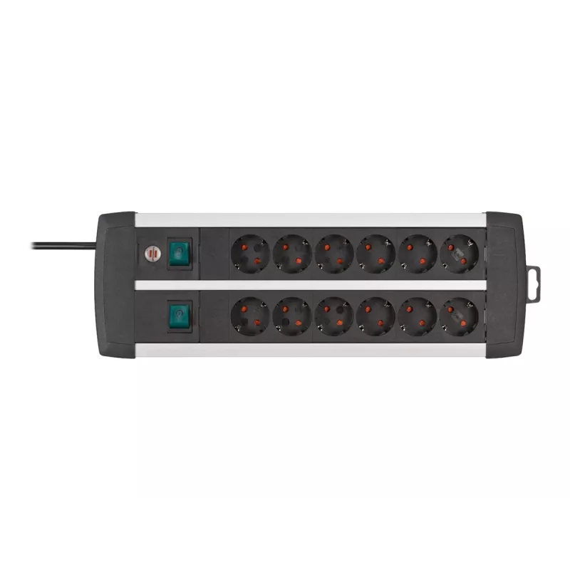 Regleta de enchufes Brennenstuhl 1391000912 3 m 12 tomas de CA para interior negra y blanca