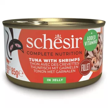 SCHESIR en gelatina Atún con gambas - Comida húmeda para gatos - 85 g