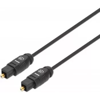 Cable de audio digital óptico Toslink Manhattan, 5 m, conector/conector, Toslink S/PDIF, contactos dorados, garantía de por vida