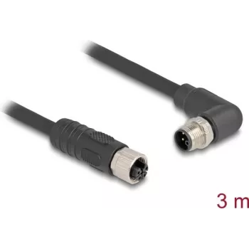 Cable de sensor/actuador DeLOCK 3 m RST M12 negro 80530