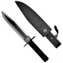 Cuchillo de supervivencia fijo Filmklassiker Rambo I CC-H1 – 360 mm total, hoja de acero dentada 225 mm, funda de cuero negra