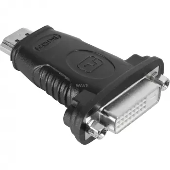Adaptador HDMI™ / DVI-D Goobay Wentronic, conector macho HDMI estándar (Type A), Negro – conector macho HDMI™ de 19 polos > conector hembra DVI-D (24+1) (68098)
