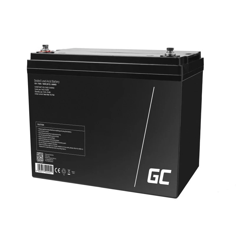 Batería para SAI de plomo-ácido sellada Green Cell AGM25 12 V 75 Ah, VRLA, 75 Ah, 12 V, 21,3 kg