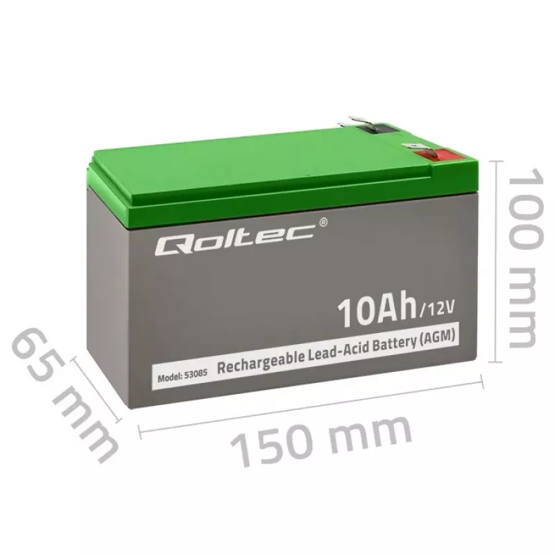 Batería AGM 12V 10Ah sin mantenimiento para SAI