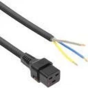 ACT cable de alimentación C19 IEC Lock extremo abierto negro 2 m 230 V 16 A