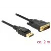 DeLOCK - Cable de vídeo - Single Link - DisplayPort (M) a DVI-D (M) - DisplayPort 1,2a - 2,0m - pasivo - negro (85313)
