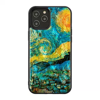 Funda protectora iKins para Apple iPhone 12 Pro Max — negro noche estrellada