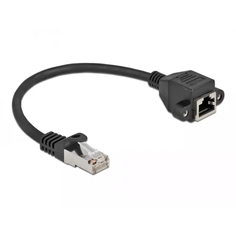 Cable de extensión de red DeLOCK Cat.6A 25 cm negro