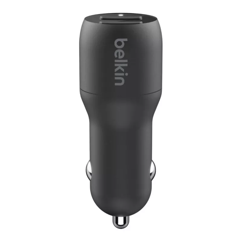 Cargador de coche doble USB-A 12W x2 negro