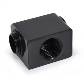 Alphacool adaptador de perfil bajo a 90°, G1/4 macho a G1/4 hembra, giratorio, negro (17578)