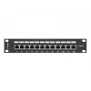 Patch panel LANBERG PPF6-9012-B — 12 puertos RJ45, metal, negro, 1U (215×44,5×130 mm)
