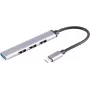 Hub USB-C ShiverPeaks 13-50002 — 4× USB-A 3.0 adaptador compacto para conexiones USB-C