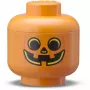 Caja de almacenamiento Room Copenhagen LEGO Storage HEAD Pumpkin Mini Naranja Negro – organizador compacto de juguetes y accesorios