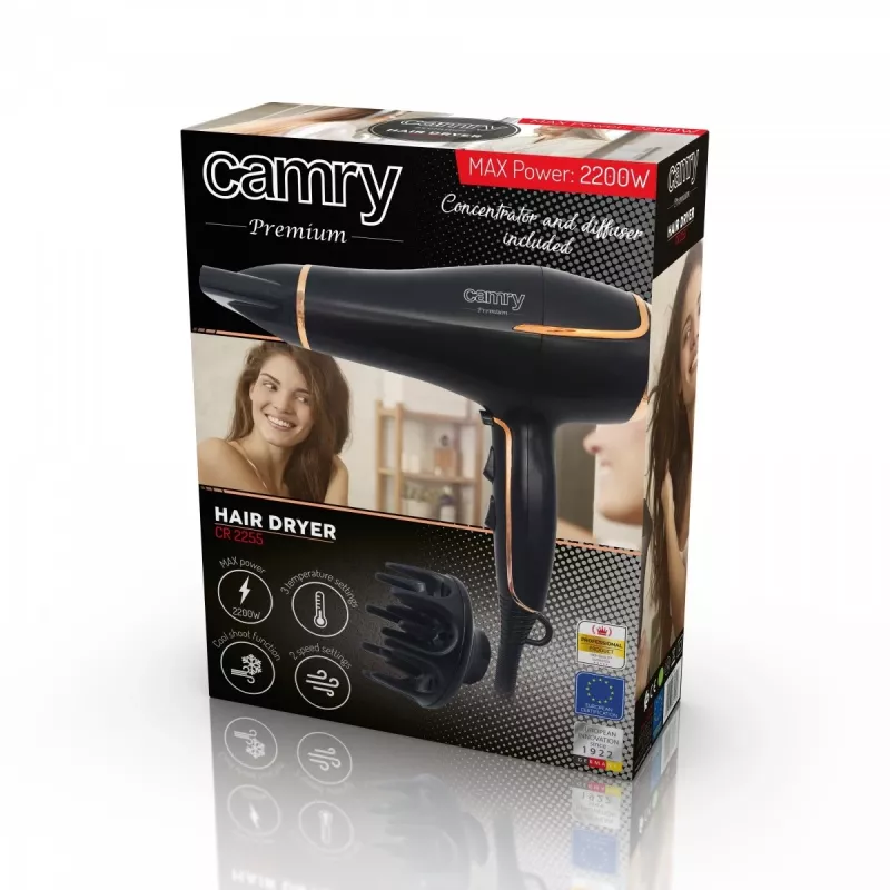 Secador de pelo Camry CR 2255 negro, dorado 2000 W