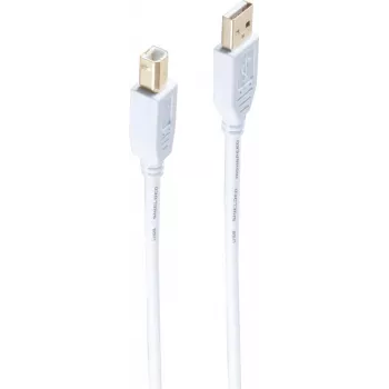 ShiverPeaks BS77021-W Cable USB 2.0 — USB A a USB B, 1 m, blanco, contactos dorados