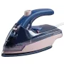 Plancha de viaje a vapor Profi-Care PC-DB 3125 — suela cerámica, 800 W, depósito 0,04 L, azul/rosa