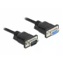 Delock RS-232 Cable serie, D-Sub 9 macho a hembra, carcasa de conector estrecha, 3 m, negro