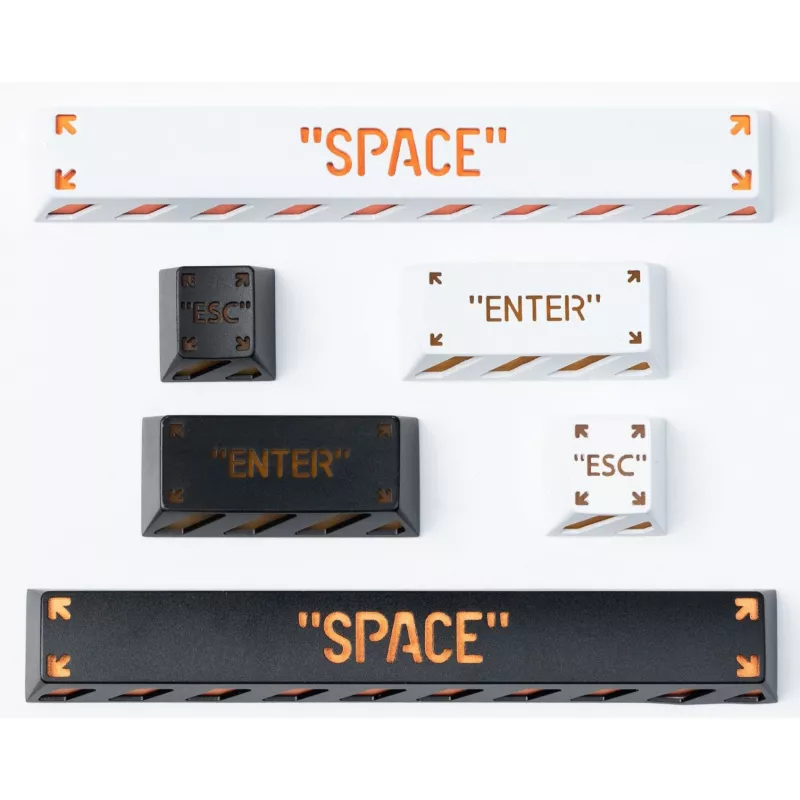 Enter Aluminum Alloy Artisan Keycap, Tecla blanca/naranja