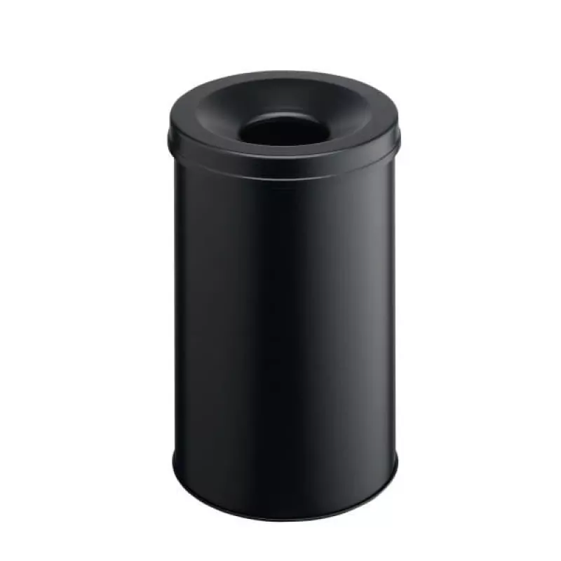 Papelera redonda de acero negra Durable 330601