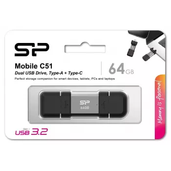 Memoria USB Silicon Power 64 GB USB Type-A USB Type-C SP064GBUC3C51V1S